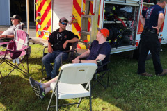 Crew gathered at the fire station